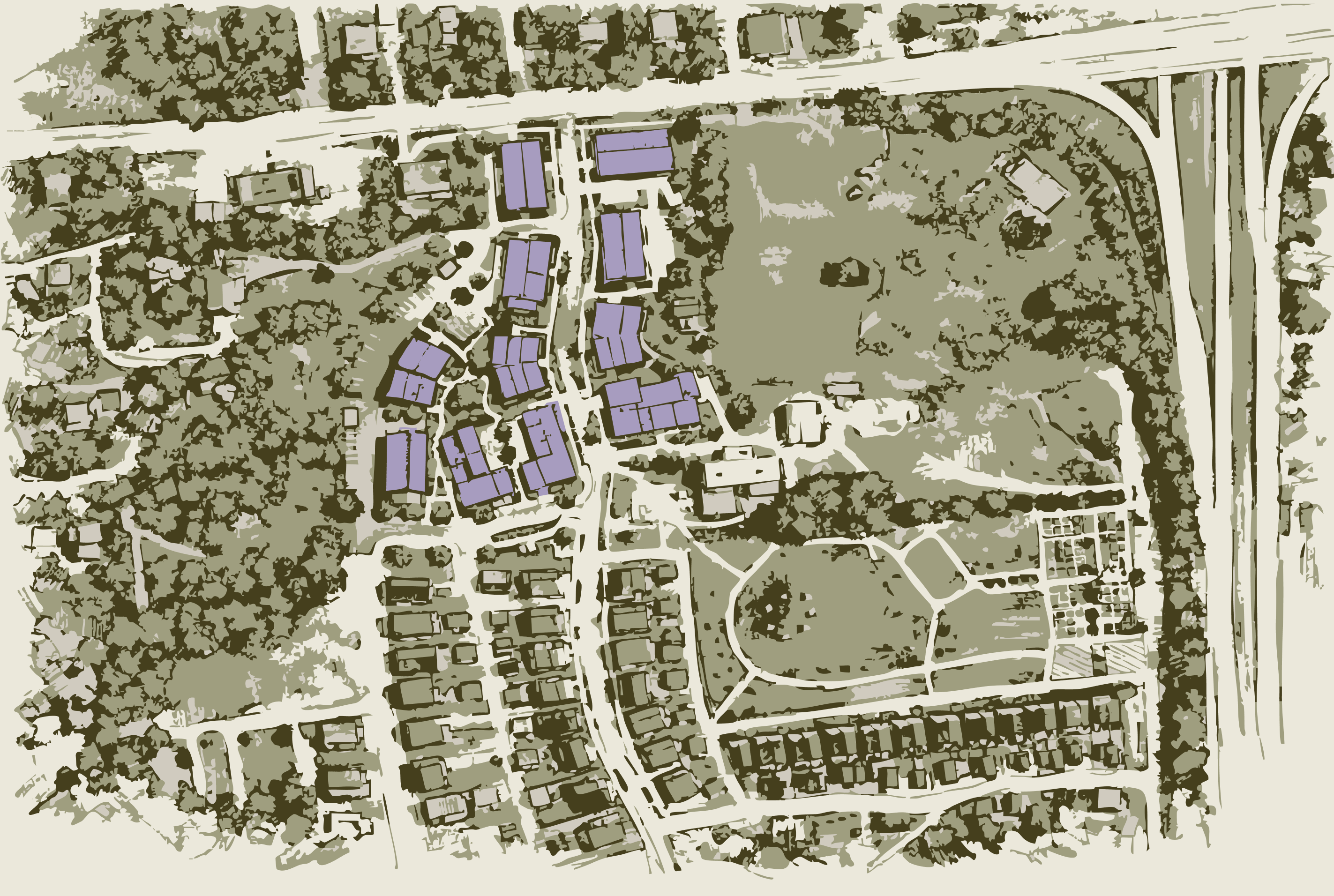 Illustrated map of the neighbourhood